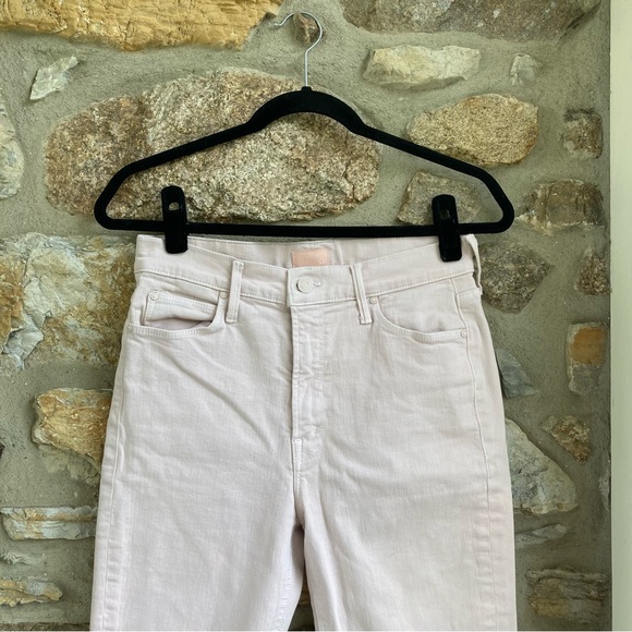 MOTHER The Dazzler Hover Straight Leg Jeans Date Night Pink Womens 29 - Picture 8 of 14